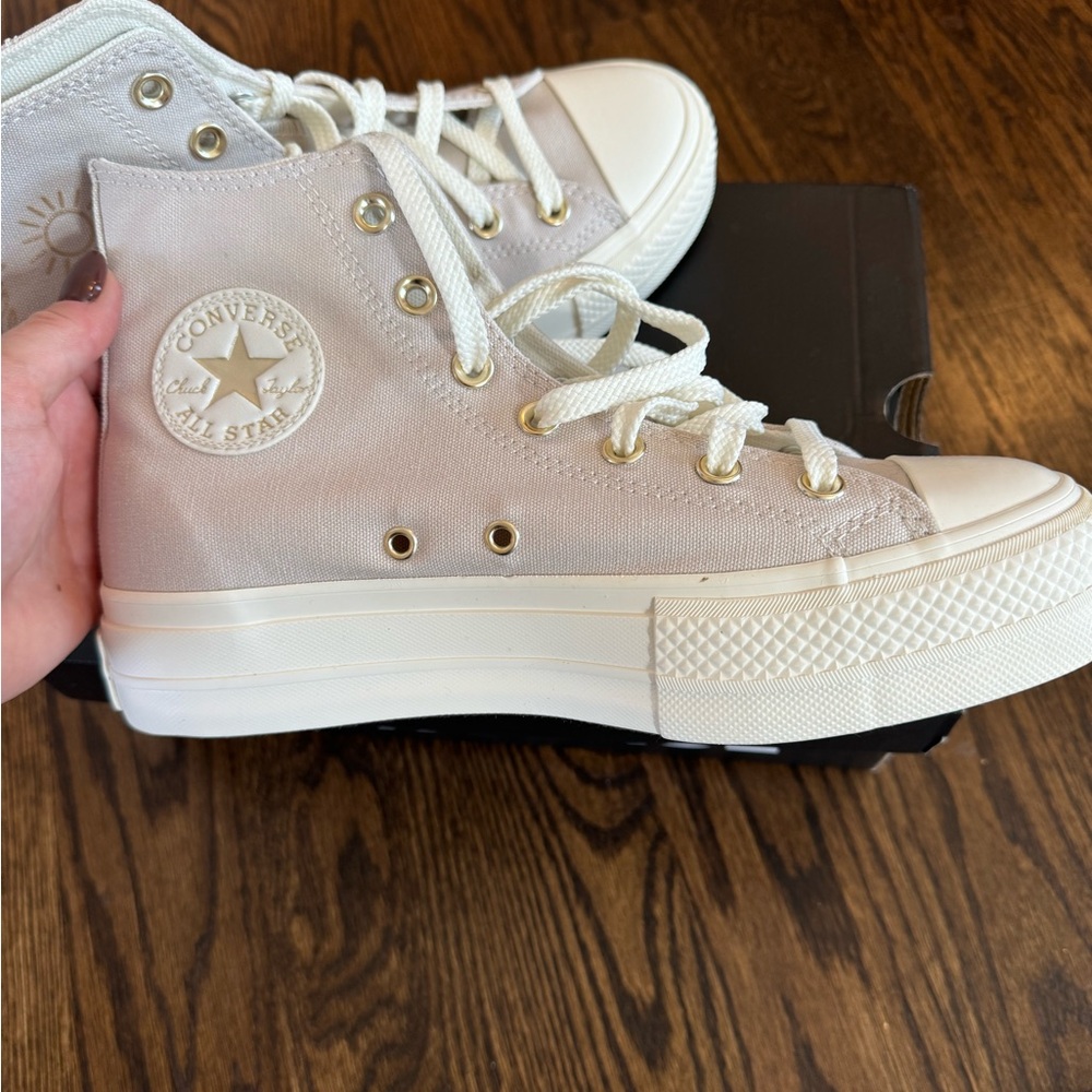 Converse Chuck Taylor All Star Platform Desert Sand Light Gold Women's Size 8 - Picture 7 of 9